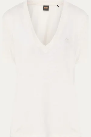 HUGO BOSS Camicia T-shirt van linnen met logo