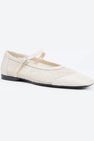Vagabond Delia ballerina van leer met mesh details
