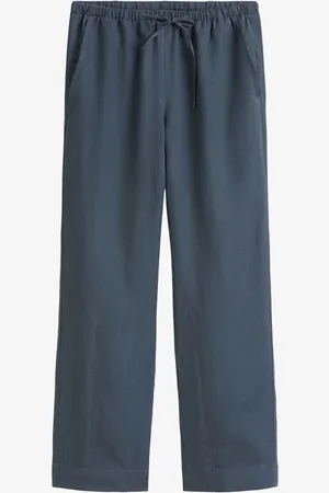 Marc O’ Polo Mid waist wide fit broek met trekkoord