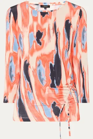 Claudia Sträter Top van jersey met print en strikdetail