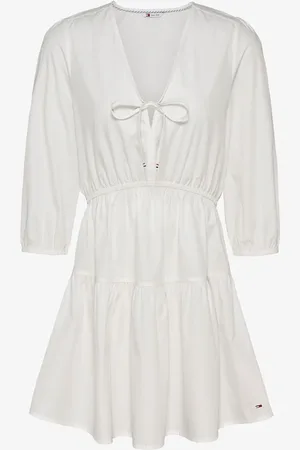 Tommy Hilfiger Poplin mini blousejurk van biologisch katoen