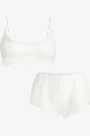 SKIMS Ultra Fine Lace bralette en shorty van kant