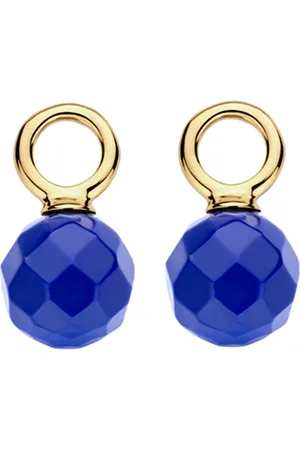 Blush Oorbedels van 14 karaat geelgoud met lapis 9046YLA