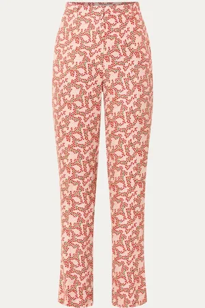 L.K. Bennett L-K-Bennett Rebecca high waist straight fit cropped pantalon met print