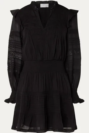 Neo Noir Aran mini tuniekjurk met smockwerk