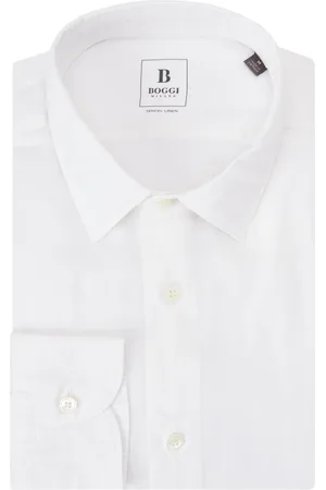 Boggi Milano Regular fit overhemd in linnenblend