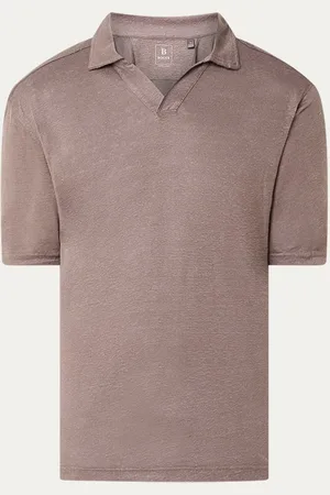 Boggi Milano Regular fit polo in linnenblend