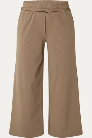 Expresso High waist wide fit cropped pantalon met ceintuur