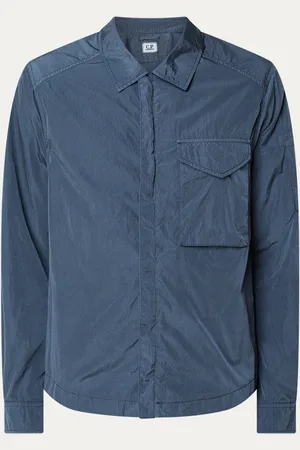 C.P. Company C-P- Company Chrome-R overshirt met glanzende finish en borstzak