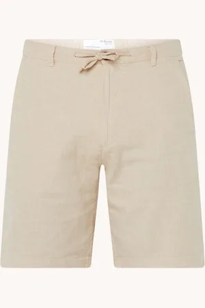 SELECTED Brody straight fit chino in linnenblend met steekzakken