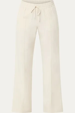 Opus Malotta high waist wide fit broek in linnenblend