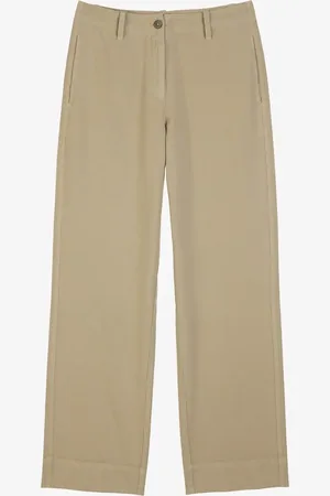 Marc O’ Polo Mid waist straight fit chino in linnenblend met steekzakken