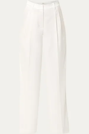 Bash Godart high waist loose fit pantalon van satijn met steekzakken