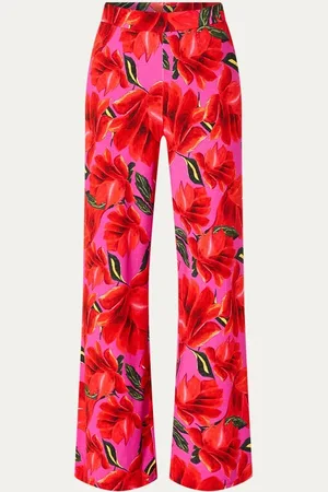 STIEGLITZ Marie high waist flared fit pantalon met bloemenprint