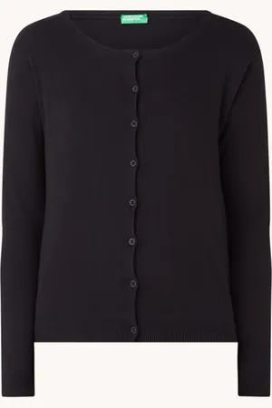 Benetton Fijngebreid vest met ronde hals