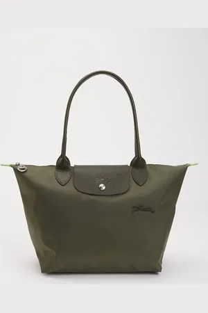 Longchamp Le Pliage Green schoudertas M met leren details