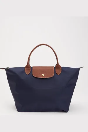 Longchamp Le Pliage Original handtas M met leren details