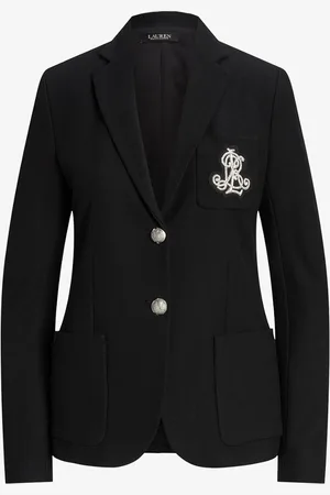 Ralph Lauren Blazer van piqué katoen met metallic logoborduring