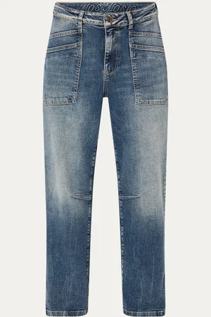 Mos Mosh MMSagai mid waist cropped boyfriend jeans met medium wassing