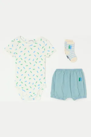 Bobo Choses Lucky Fish romper met babybroek en sokken in giftbox 3-delig