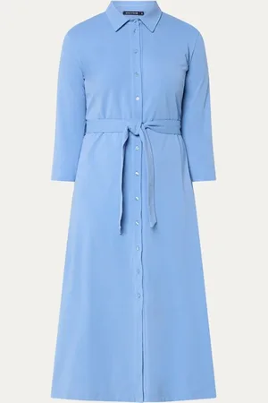 River Woods Midi blousejurk van piqué katoen met polokraag