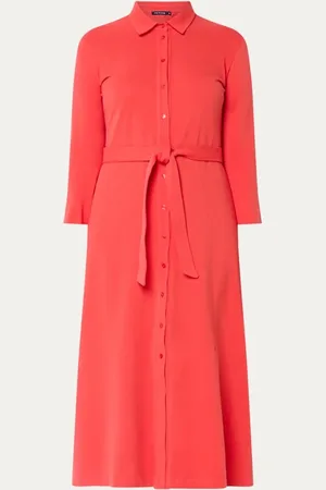 River Woods Midi blousejurk van piqué katoen met polokraag