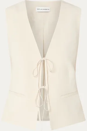 Opus Wrina gilet in linnenblend