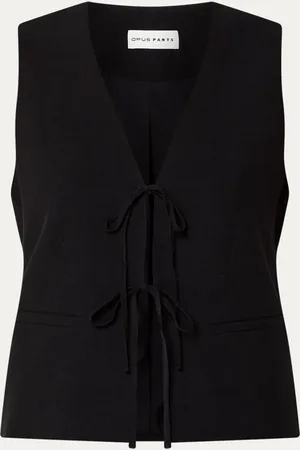 Opus Wrina gilet in linnenblend