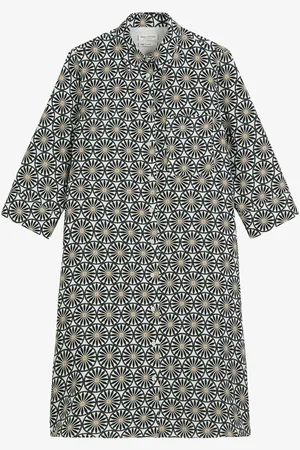 Marc O’ Polo Mini A-lijn blousejurk van linnen met print