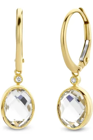 Diamond Point Geelgouden oorsieraden 3-21 ct witte topaas Philosophy