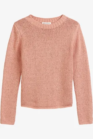 Marc O’ Polo Fijngebreide pullover in biologisch katoenblend met boothals