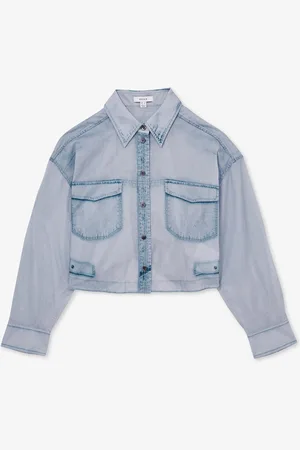 Reiss Darcy crop top van chambray