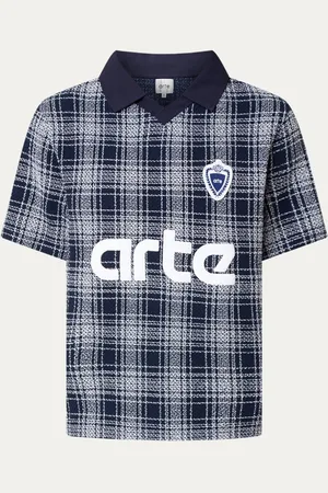 Arte Antwerp T-shirt met ruitdessin en logoprint