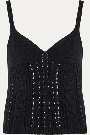 Benetton Kabelgebreide top met opengewerkt detail