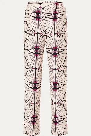 Refined Department Novel high waist wide fit pantalon met print en steekzakken