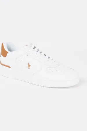 Ralph Lauren Masters Court sneaker van leer met logoborduring