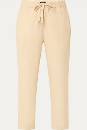 Claudia Sträter High waist tapered fit chino in lyocellblend met steekzakken