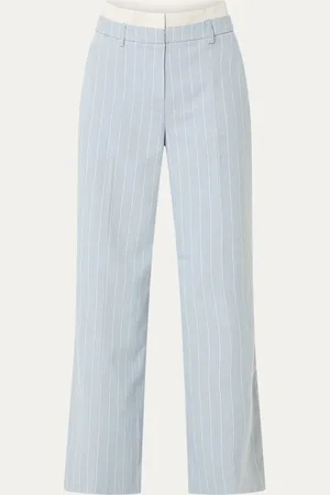Josh V High waist wide fit pantalon met krijtstreep