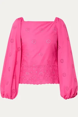 Refined Department Rosie tuniek met broderie en ballonmouw