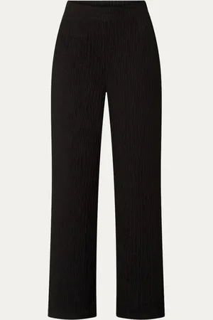 Aaiko Ramona high waist wide fit pantalon met ribstructuur