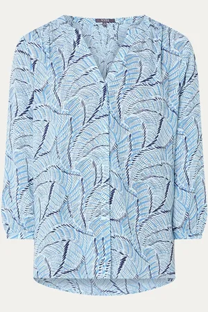 NYDJ Pintuck blouse met V-hals en print