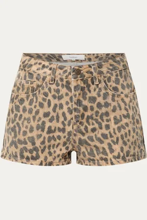 Bash Tosie high waist straigt fit korte broek van denim met panterprint