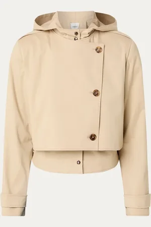 Bash Thym cropped trenchcoat met capuchon en schoudervulling
