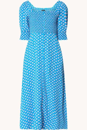 Whistles Midi blousejurk met smockwerk en bloemenprint