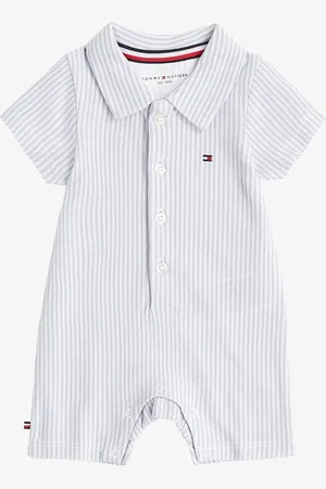 Tommy Hilfiger Romper van biologisch katoen met streepprint en logo