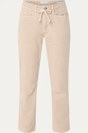 Opus Louis high waist slim fit jeans met gekleurde wassing en ceintuur