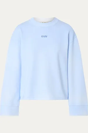 ØLÅF Sweater met verwassen afwerking en logo