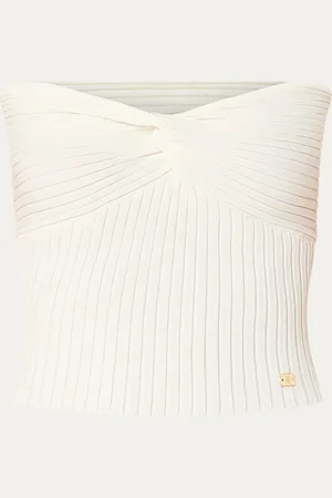 NIKKIE. Ipiales strapless crop top met gedrapeerd detail