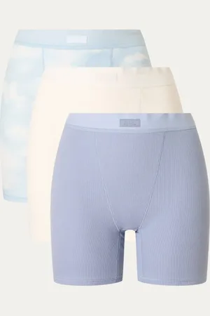 SKIMS Cotton Rib high waist korte loungebroek met ribstructuur