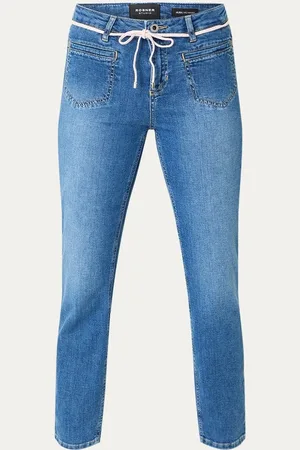 Rosner Mid waist cropped skinny jeans met medium wassing